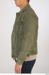 Yoshinaga Kuri arm casual dressed khaki jacket sleeve upper body…